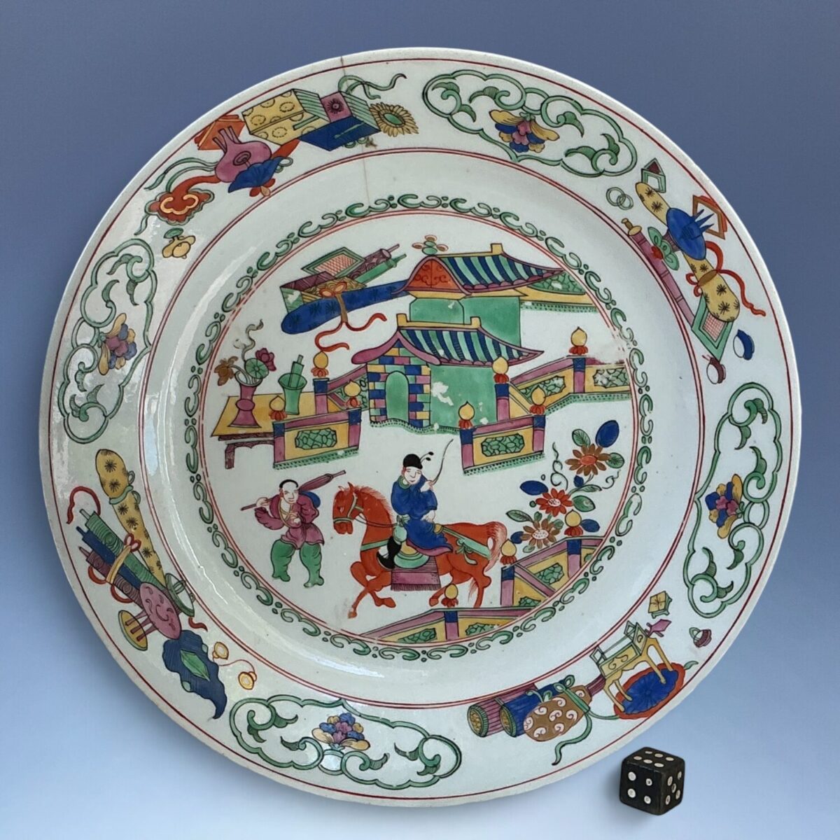 Derby Porcelain Plate – Chinese Famille Verte Style.