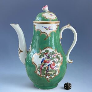 C18th Worcester Porcelain Apple Green Coffee Pot.