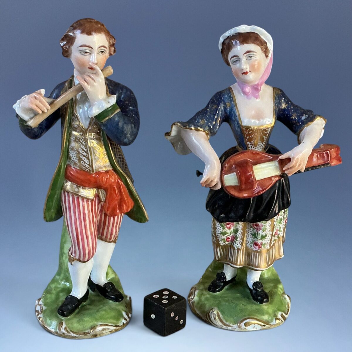 (Clearance) Pair of ‘Samson’ Derby Style Figures of Musicians.