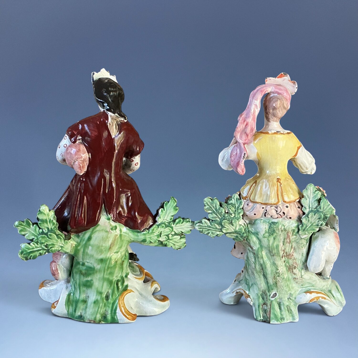 Pair of C19th Staffordshire Pearlware Musician Figures. - Image 2