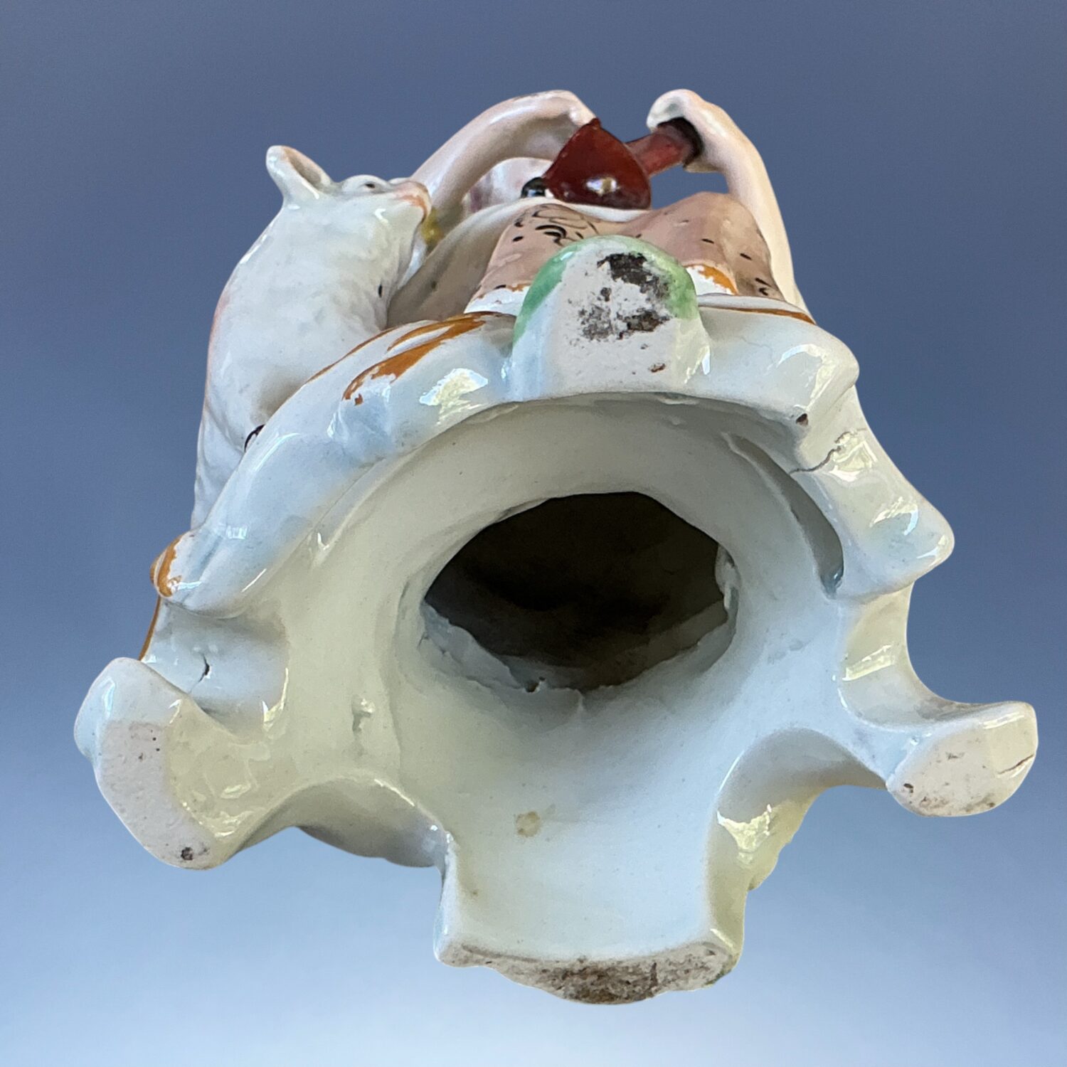 Pair of C19th Staffordshire Pearlware Musician Figures. - Image 4