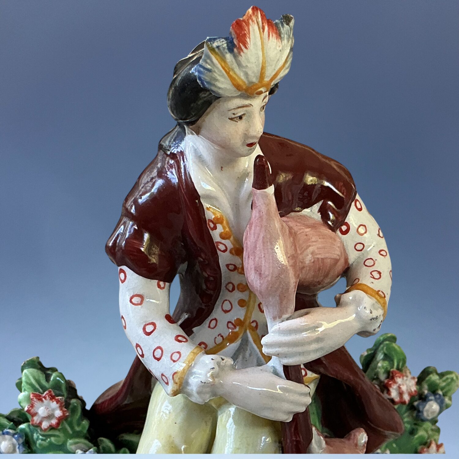 Pair of C19th Staffordshire Pearlware Musician Figures. - Image 5