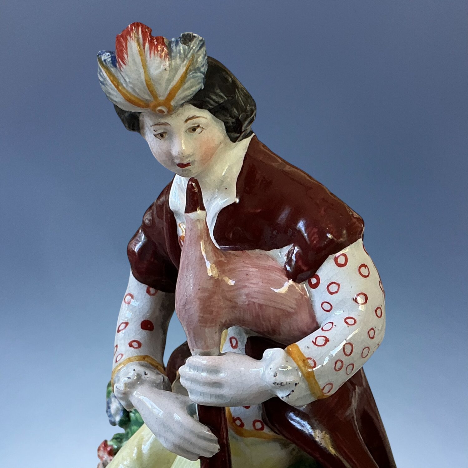 Pair of C19th Staffordshire Pearlware Musician Figures. - Image 6