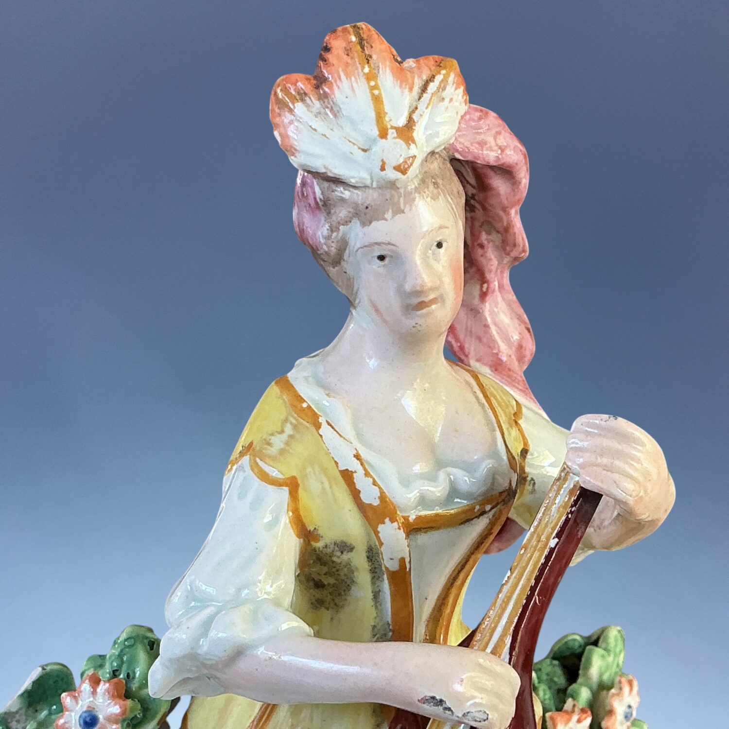 Pair of C19th Staffordshire Pearlware Musician Figures. - Image 8