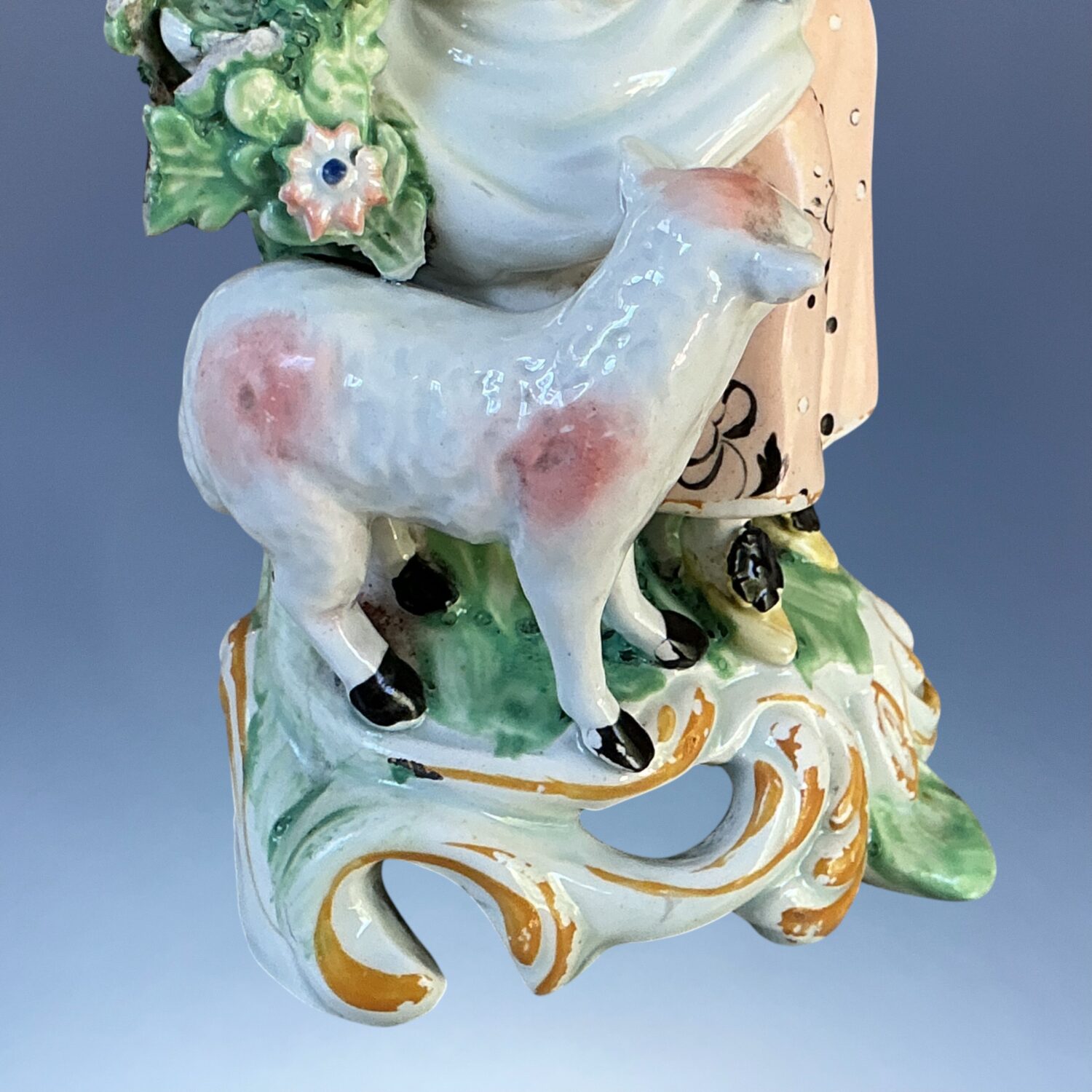 Pair of C19th Staffordshire Pearlware Musician Figures. - Image 9