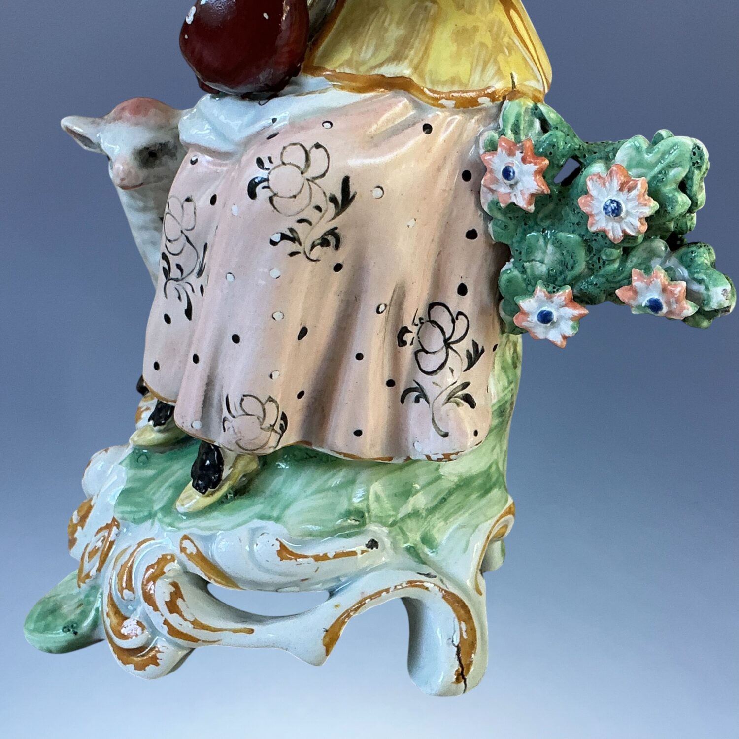 Pair of C19th Staffordshire Pearlware Musician Figures. - Image 10