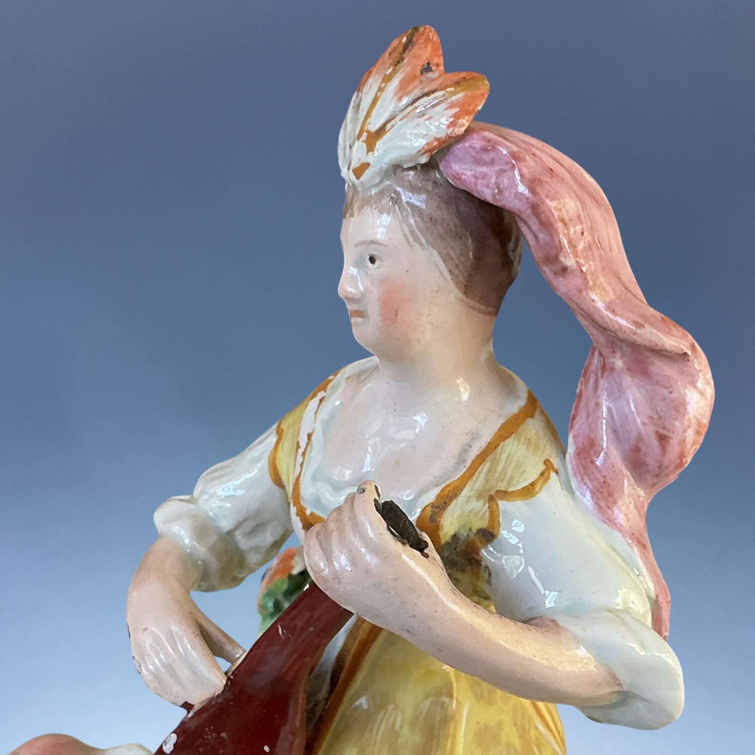 Pair of C19th Staffordshire Pearlware Musician Figures. - Image 11