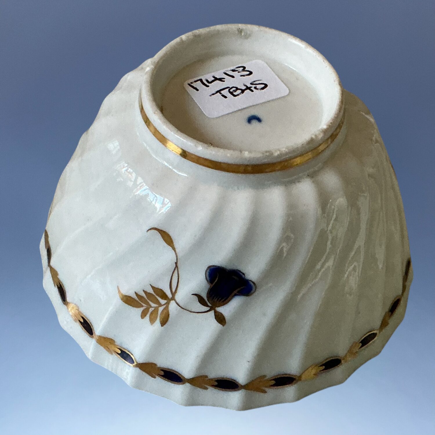 Late C18th Worcester Porcelain Teabowl & Saucer. - Image 5
