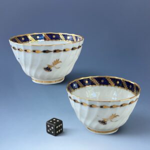 TWO Late C18th Worcester Porcelain Teabowls.