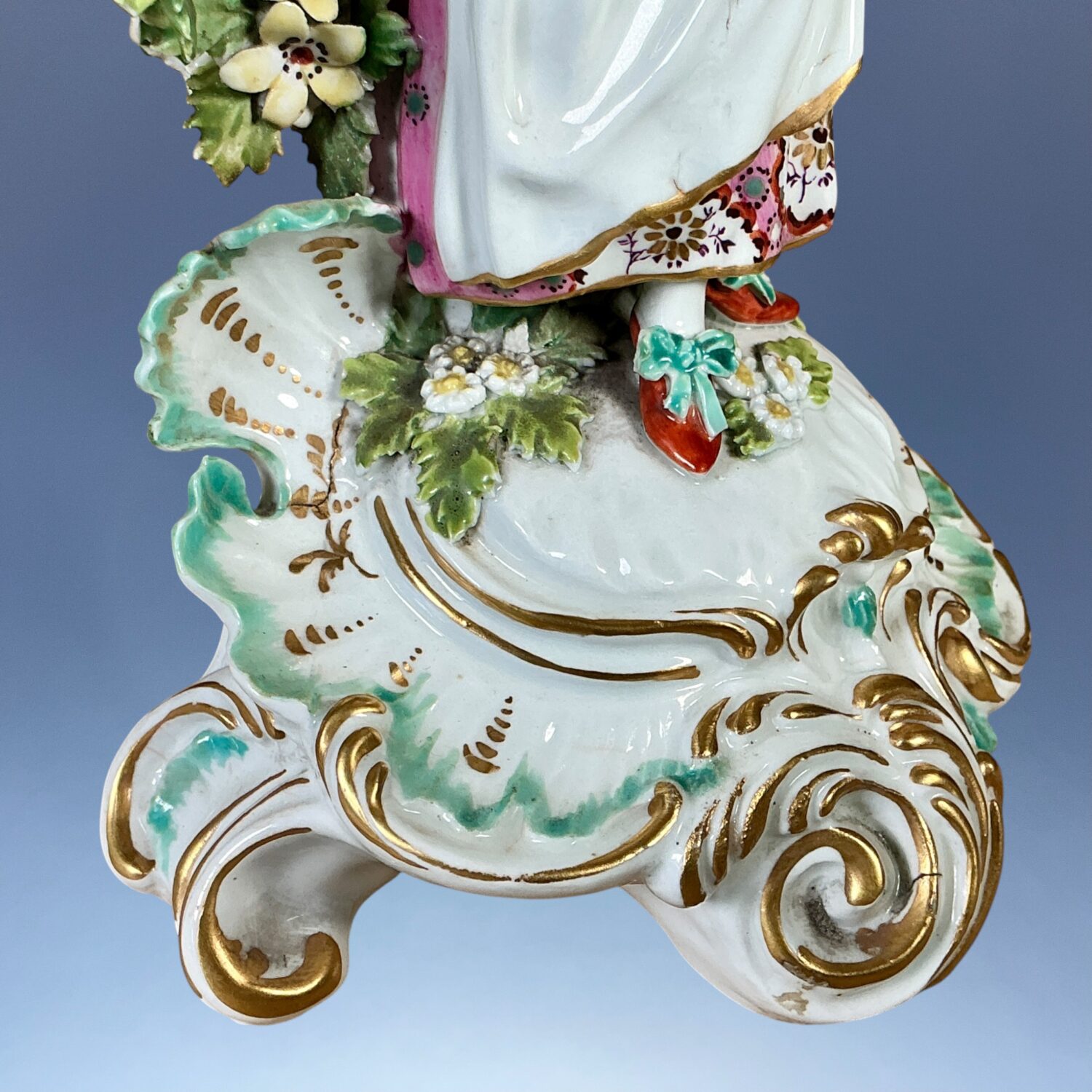 (Clearance) C18th Derby Porcelain Candlestick Figure of a Girl. - Image 11