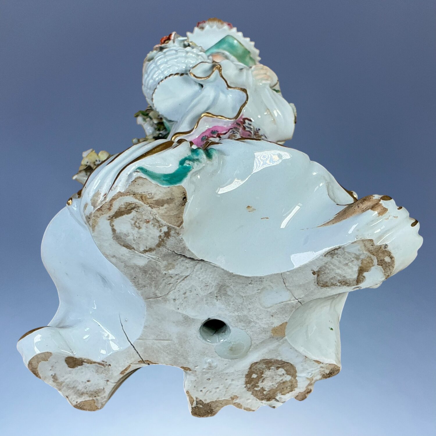 (Clearance) C18th Derby Porcelain Candlestick Figure of a Girl. - Image 13