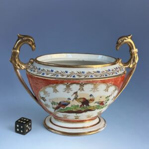 (Clearance) Early Coalport Sucrier with Panels of Birds.