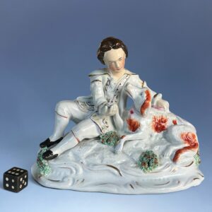(Clearance) Staffordshire Figure of a Boy and his Dog