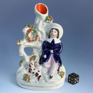 (Clearance) Staffordshire Boy & Dog Spill Holder.