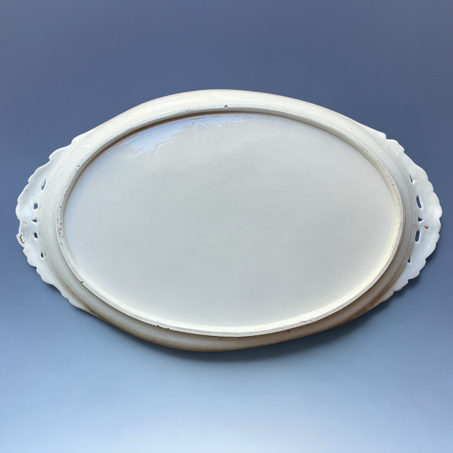 Early Coalport Cabaret Tray with Orange ‘Rag-Roll’ Ground & Bird Panels. - Image 7