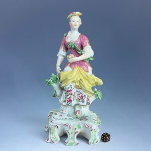 C18th Derby Large Figure of a Shepherdess.