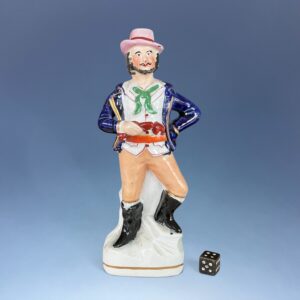 C19th Staffordshire Theatrical Figure, Man with a Pistol. (RESERVED)